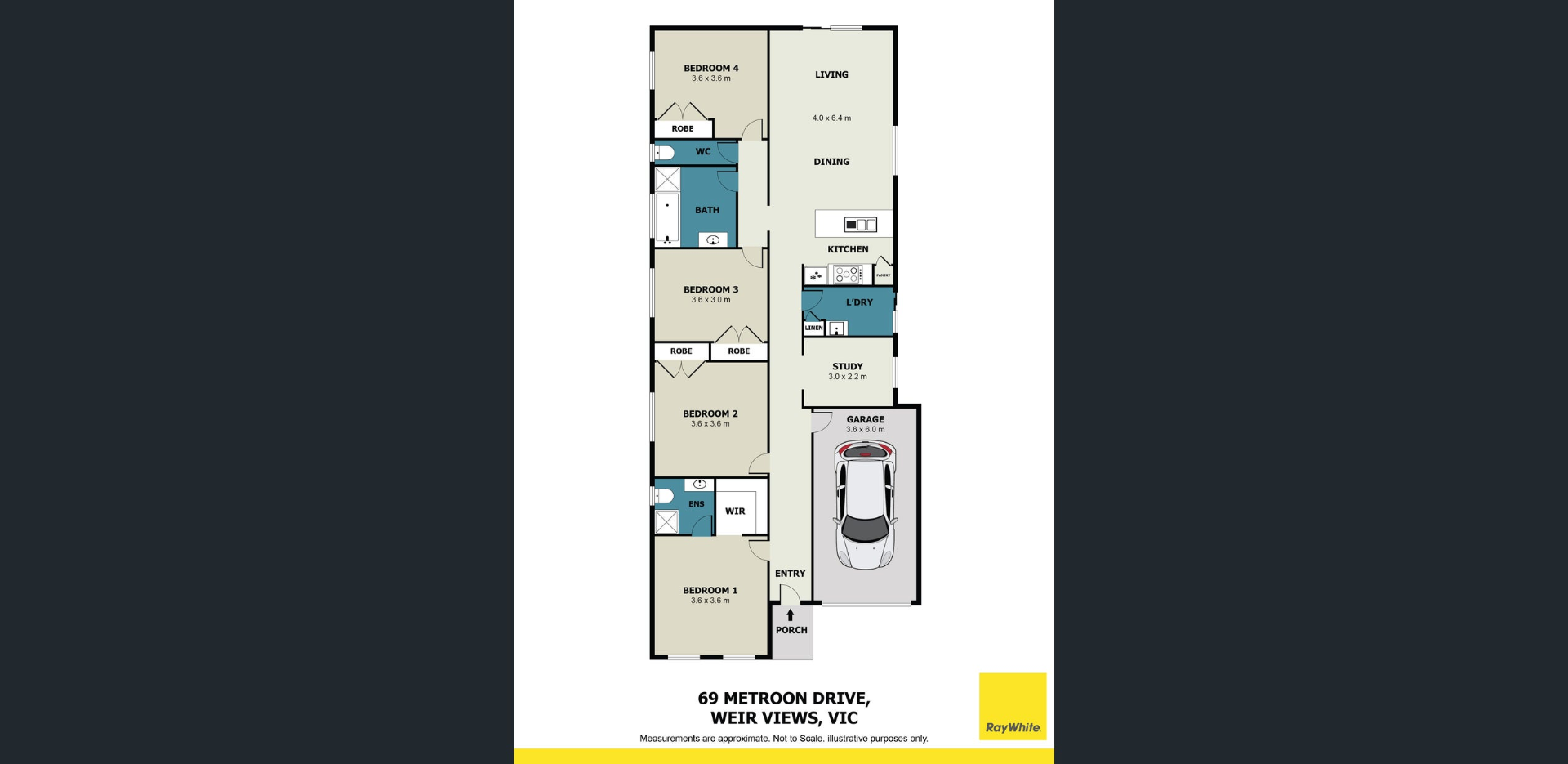 Architectural floor plan for 69 Metroon Drive